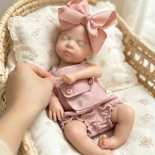 Muñeca Bebé Silicona Realista 12 Pulgadas Dormida miniatura 3