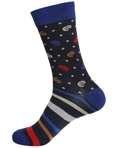 Gelante 12 Pairs Mens Cotton Funny Crazy Colorful Crew Dress Sock3