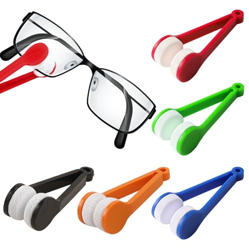 Zlongron Mini limpador de lentes para óculos, ferramenta de limpeza de escova macia, microfibra, com