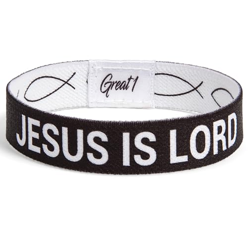 Great 1 JESUS IS LORD Ichthys Symbol/Jesus Fish Bracelet -