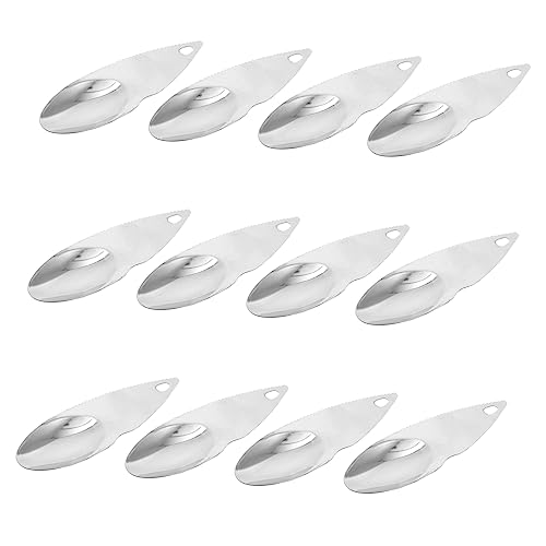 HEMOTON Cuchara para Kiwi Cortador de Kiwi Pelador de Frutas 12 Piezas de Acero Inoxidable Herramientas para Excavar y Tallar Frutas Adecuado para Sandía Frutería Restaurante Hogar y Oficina
