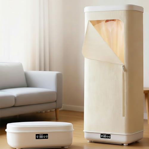 Secadora Ropa Portatil para Apartamentos & Viajes, Mini Secadora con Temporizador/Mando - Bajo Ruido, Ahorro Energético, Secado Sin Arrugas A