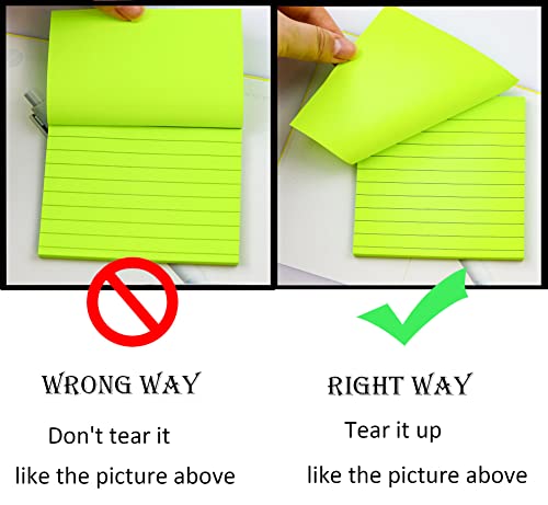 (8 Pack) Lined Sticky Notes Post, 8 Colors Self Sticky Notes Pad Its 4X4 In, Bright Post Stickies Colorful Big Square Sticky Notes For Office, Home, School, Meeting,50 Sheets/Pad #TOP2