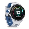PlayBetter Garmin Forerunner 265 (Whitestone/Tidal Blue) Running GPS Smartwatch | Bright AMOLED Display, Recovery Insights | Bundle HD Screen Protectors & Portable Charger