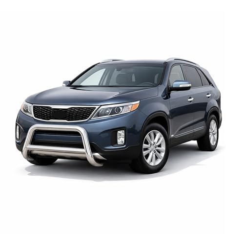 Image of Black Horse A Bar No Skid Plate Stainless Steel Compatible with 2013-2016 Hyundai Santa Fe|2014-2016 Kia Sorento-BBHYSA13SS