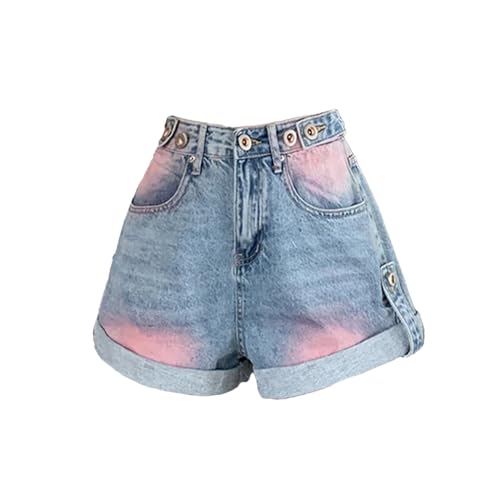 Short en denim délavé rétro pour femmes parfait pour les vacances