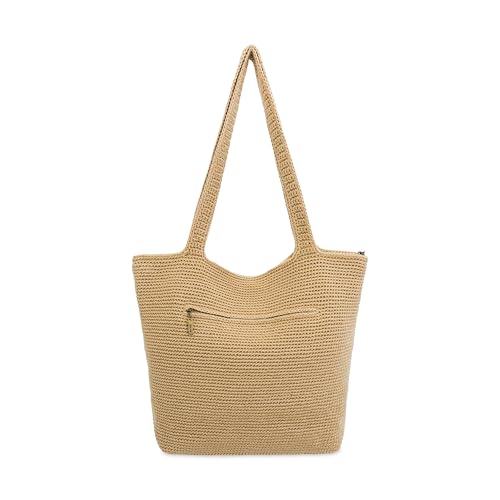 Image of The Sak Crafted Classics Tote Bag - Hand Crochet Women's Purse For Everyday, Travel, Beach Bag - Carryall Shoulder Bag Straps