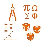 Adesivi con incisioni di pregio Simboli matematici Scuola di matematica Scienza matematica 54x55.2cm Dotato di kit di pellicola di trasferimento Arancia