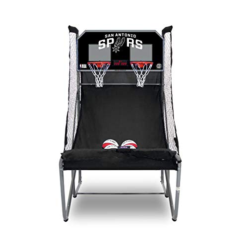 Pop-A-Shot - Home Dual Shot with San Antonio Spurs NBA Graphics l Sensor Scoring l 16 Game Modes l 7 Balls l Foldable Storage l for All NBA Fans