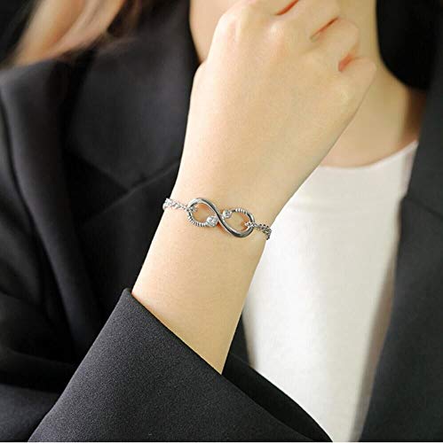 Infinity Love Bracelet For Girls Women Stainless Steel Cubic Zirconia Heart Charm Bangle Adjustable #TOP5