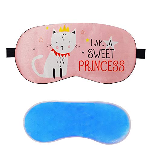 Image of Jenna Sleep Eye Mask with Super Smooth And Adjustable Strap- Super Soft & Cozy, Blindfold and Travelling (Silk Princess Pink Gel)