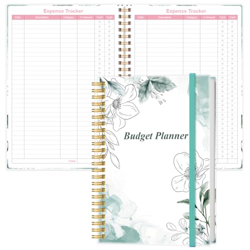 Budget Planner - A5 Expense Tracker, Undated Finance Planner Take Control of Your Money, Account Book to Manage Your Finances, 5.8" x 8.5", Blue Flower