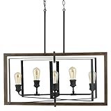 Home Decorators Collection Palermo Grove Collection 5-Light Black Gilded Iron Linear Chandelier