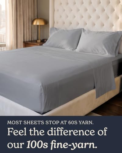 Image of Beckham Hotel Collection 100% Cotton Cal King Sheet Set, 4 PC, Light Gray