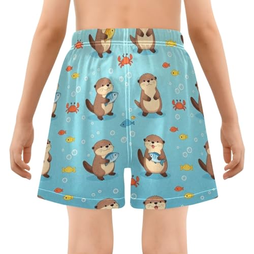 Short de plage bleu clair loutre Yuiboo garçon 4T ample