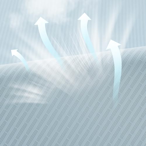 Image of EMME Cooling Blankets Queen Size (90 inchx 90 inch) for Hot Sleepers, Summer Bed Blanket, Thin Light Bedspread Coverlet for Night Sweats, Double Sided Keep Body Cool, Light Blue Cold Blankets for Sleeping