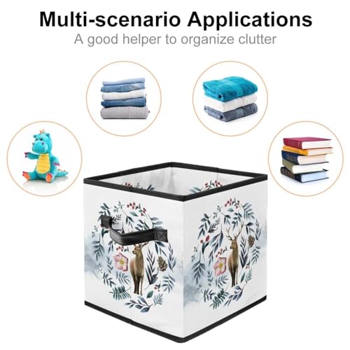 Boîte de rangement pliable Ink Raindeer en tissu pour placard et chambre