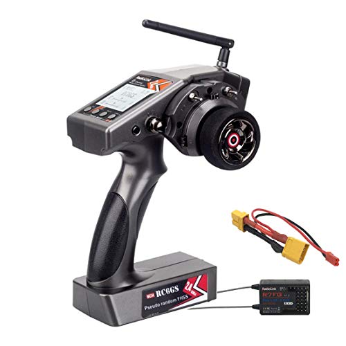 Radiolink RC6GS V2 6CH RC Car Transmitter 2.4g with R7FG Gyro and Two-Way Transmission Telemetry Receiver Remote Controller for RC Crawler Cars Boats (600m)