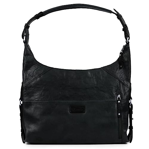 Sac à main en cuir noir pour femme HIDEPARK Penelope, grand sac cabas urbain chic chic
