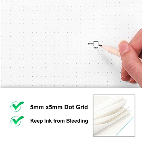 Eoout 5 Pack Dotted Spiral Notebook, 5.7" X 8.3" Journal For Women, Thick Plastic Cover, 160 Pages, 100Gsm, Back To School, Office, Artist Writing/Drawing (Candy Colors) #TOP3