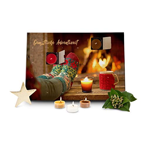 Römer Wellness Calendario de Adviento con chimenea y 24 velas aromáticas diferentes, artículo de regalo, tamaño: aprox. 36 x 25 x 2 cm, idioma español no garantizado Cover
