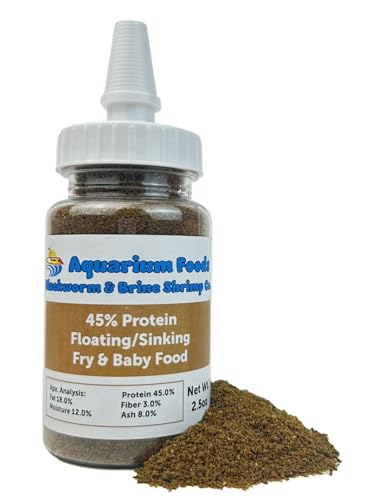 Aquatic Foods Inc. 45% Protein Floating/Sinking Vitamin Enriched Food for Tropical Fish Fry, Babies, Guppies, Tetras, Bettas, Nano Fish, Corals, Anemones, Reef Tanks…2.5oz Squeeze Bottle