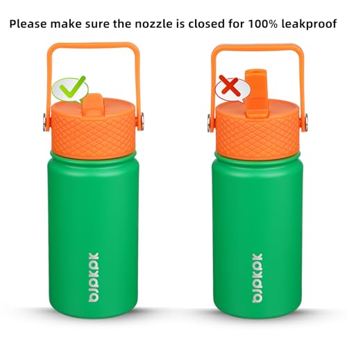 Image of BJPKPK Insulated Water Bottle, 15oz Stainless Steel with Straw Lid
