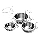 Vdaxvme Stainless Steel Pet Hanging Bowl Cats Collection Cage Food and Water for Outdoor Traveling Portable