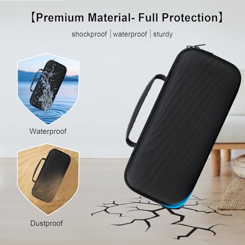 Image of Elonbo Carrying Case for Bushnell Golf Wingman HD GPS Speaker, Black | Golf GPS Speaker and Handheld GPS Rangefinder Hard Travel Bag, with Mesh Pocket Handle Double Zipper, for Protective Storage