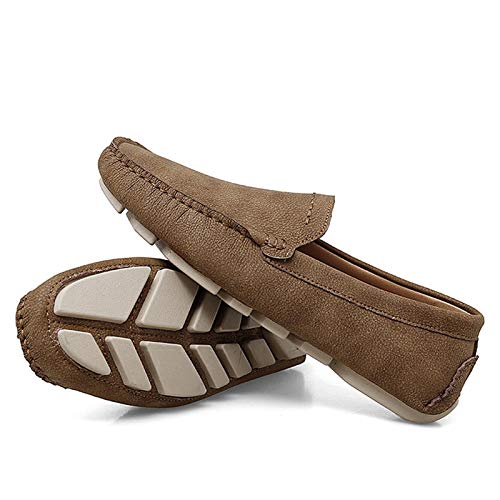 Loafers for Men Lightweight Solid Color Moccasins Genuine Leather Slip Resistant Anti-Slip Flat Heel Wedding Slip-on4
