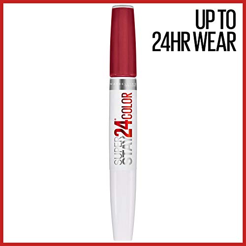 Maybelline New York Super Stay 24, 2-Step Liquid Lipstick Makeup, Long Lasting Highly Pigmented Color With Moisturizing Balm, Keep Up The Flame, Red, 1 Count #TOP1
