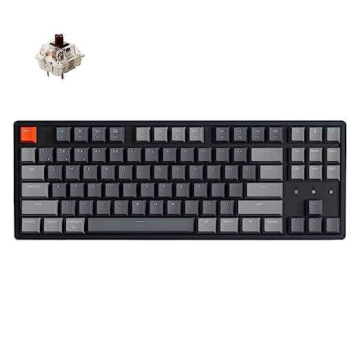 Keychron Teclado Mecânico Sem Fio K8 Tenkeyless Para Mac, Tkl Bluetooth RGB Retroiluminação Multitarefa Tipo-C Teclado Para Jogos Com Fio Para Windows Com Interruptor Marrom Gateron G Pro