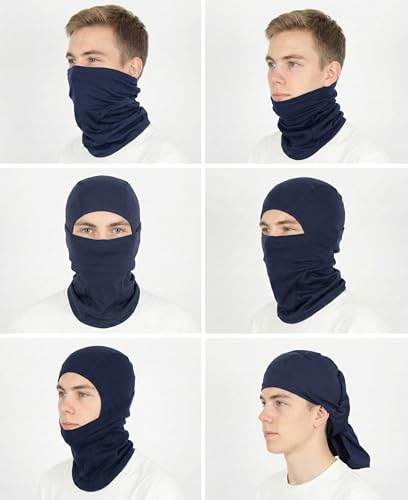Image of BOCOMAL FR Face Mask Flame Resistant Balaclava 5.5oz Lightweight Arc Rated Helmet Liner Covering Hood for Welding