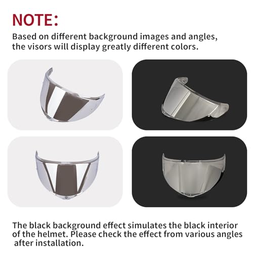 Image of PSLER Shatterproof Motorcycle Helmet Visor for K6 K6s,Transparent Silver | Impact-Resistant ,UV400 Protection, Tinted Face Shield for K6 K6s,Helmet Accessories Replacement