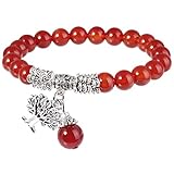 roter achat armband Reine Handarbeit Armband: Hergestellt aus Halbedelstein & Legierung Reize mit dauerhaften elastischen Kordel; Roter Achat- Voller Lebenskraft, gut zur Beseitigung von Stress und Müdigkeit und fördert die Freude und den Wohlstand des Trägers.