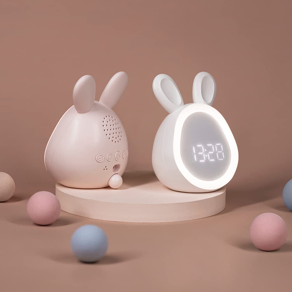Baby-Nachtlicht Wecker mit Kaninchenlampe, LED-Smart-Nachttischlampe für Babys, Mädchen, Neugeborene - Niedliche Schlafzimmer-Dekoration