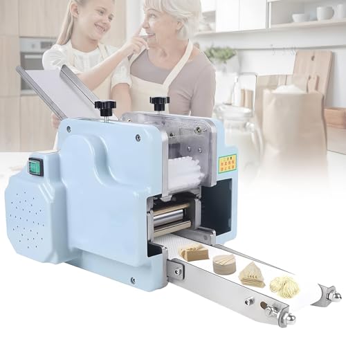 SAIYERUS Máquina Eléctrica Profesional para Masa de Empanadillas, Máquina para Hacer Láminas de Masa (Redonda/Cuadrada), 220V 140W, para Wontones, Ravioles, Pierogi, 50-60 U.S/Min.,Round Mold-70MM