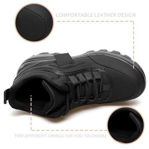 Women's Color Matching Platform Casual Sneakers Retro Round Head Plus Velvet Warm Chunky Non-Slip Fashion Lace-Up Dad Shoes Comfortable Wedge Heel Walking Sneakers3