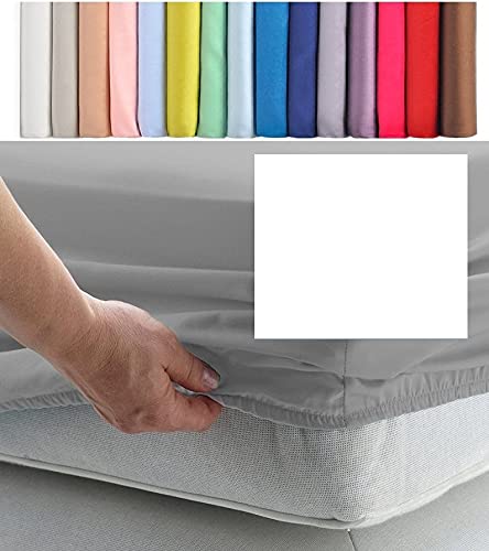 Bedtime Comforts Ltd White Double Fitted Sheet 4'6" X 6'3" - 300 Thread Count Percale Material - Hand Made To Order - 10" (26Cm) Depth (White)