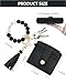 Sunpour Small Wristlet Wallets for Women Keychain Wristlet Wallet RFID Blocking Key Chain Wallet With Zipper Coin Pocket,2 Id Window(Black)