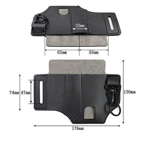 Leder-Hüfttasche, Multitool-Leder-Ummantelung, Lederscheide Organizer, Taschen-Organizer, Messer-Gürtel, Hülle Leder-Taschenlampen-Holster für Camping, Werkzeuge, Outdoor