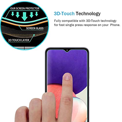 Image of AOKUMA Tempered Glass Screen Protector for Samsung Galaxy A22 5G, Pack of 2, Screen Protector Compatible with Samsung Galaxy A22 5G, Premium Tempered Glass Screen Protector with 9H Hardness