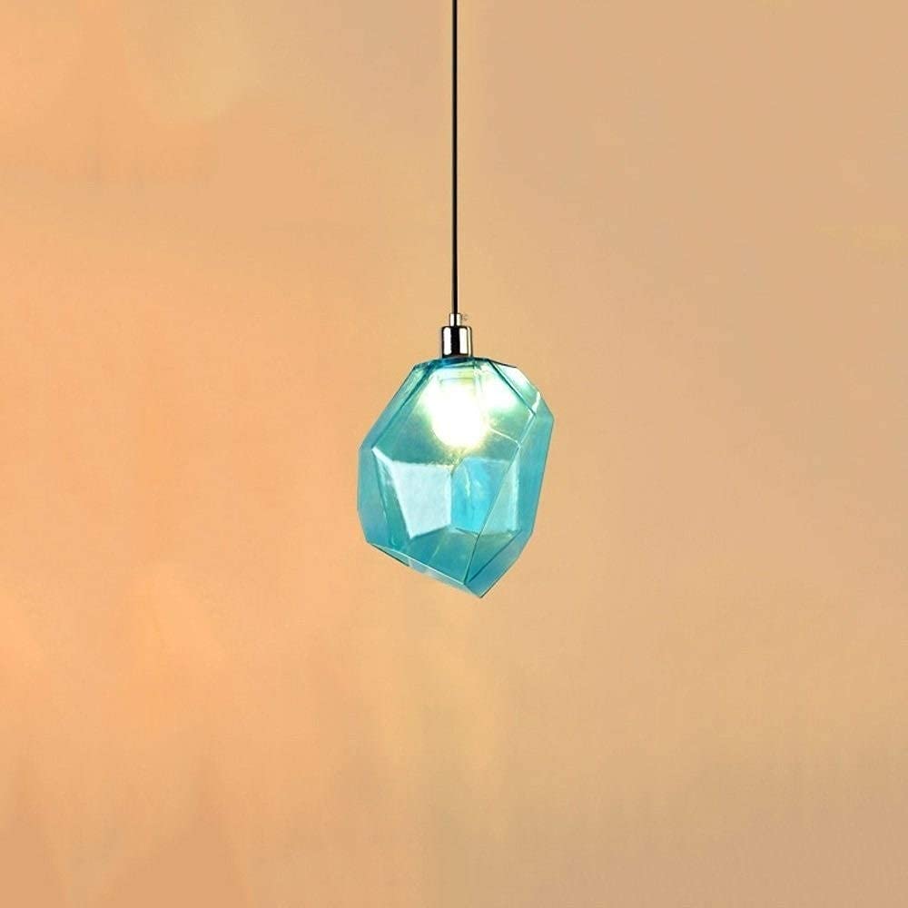 Lámpara de pared E27 para barra de bar y cocinas modernas con cristal azul creativo