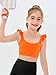 Haloumoning Girls Training Bra Kids Cute Ruffle Sports Bra Workout Yoga Bra Comfort Dance Crop Top Orange
