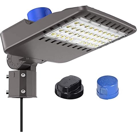 SZGMJIA 100W Outdoor Parking Lot Light, LED Street Light 15,000LM Super Bright 5000K Daylight White AC100-277V with Dusk to Dawn Photocell Replaces 1000W Halide with Slip Fit Mount Shoebox Pole Light Cover