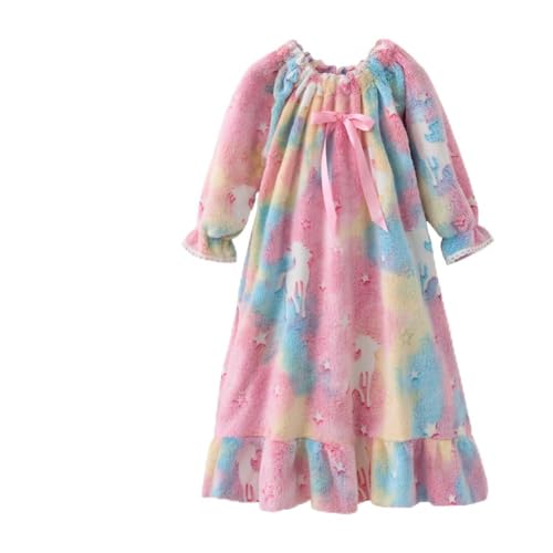 Girls Flannel Dress，Winter Princess Dresses Long Sleeve Gown 3-12Years