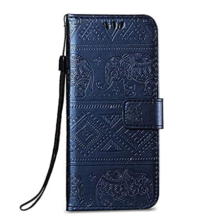 Image of TROUNCE Diva Series Embossing Elephant Faux Leather Flip Wallet Case Stand with Card Holder & Magnetic Closure Flip Cover for Google Pixel 8 - Blue