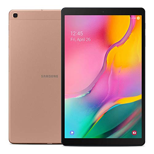 Samsung Galaxy Tab A 10.1' (2019, WiFi + Cellular) Full HD Corner-to-Corner Display, 32GB, Global 4G LTE Tablet & Phone GSM Unlocked SM-T515, International Model (Gold) (Renewed)
