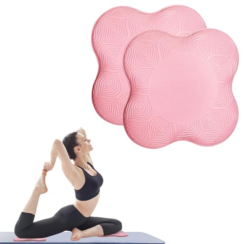 2 Piezas Almohadilla Rodillera Yoga,Esterilla Yoga Antideslizante Esterilla Protege Cojines Yoga Rodillas Colchoneta Almohada para Yoga Pilates Estiramientos (Rosa)