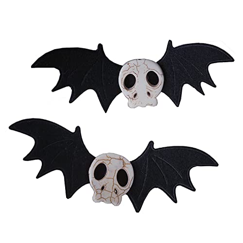 Dark Punk Gothic Skull Bat Hair Clips Ears Bat Wings Hairpin Edge Clip Hair Accessories Costume Hallowmas Devil A Pair #TOP4
